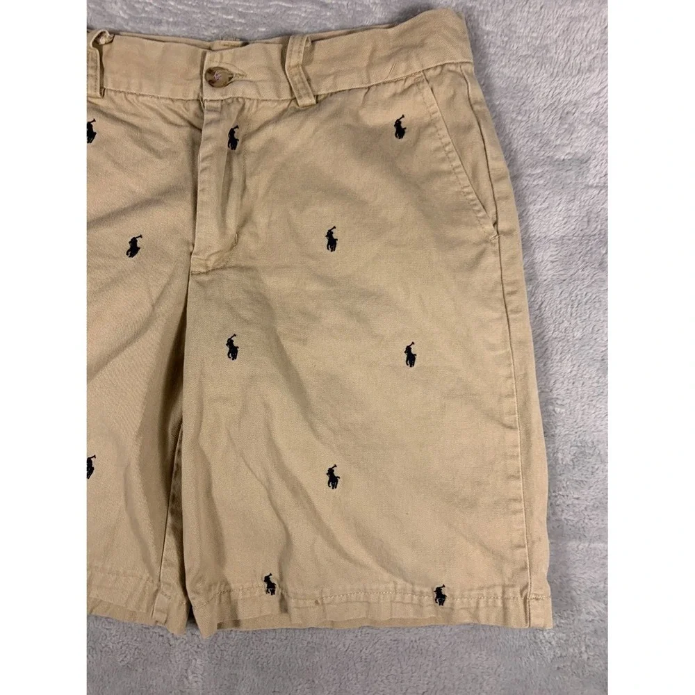 Polo Ralph Lauren Boys Chino Shorts 16 Tan Classic Pony Logo RN